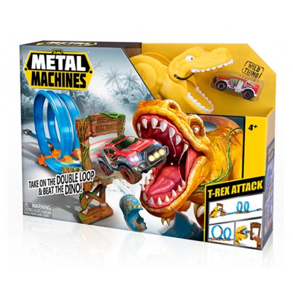 ZURU Metal Machines: Ataque de T Rex - Pista Armable con Mini coche de carreras For Sale